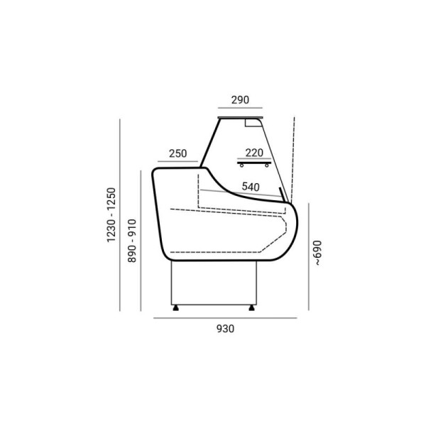 Vitrină frigorifică orizontală  WCH-1/E2 1200 EGIDA