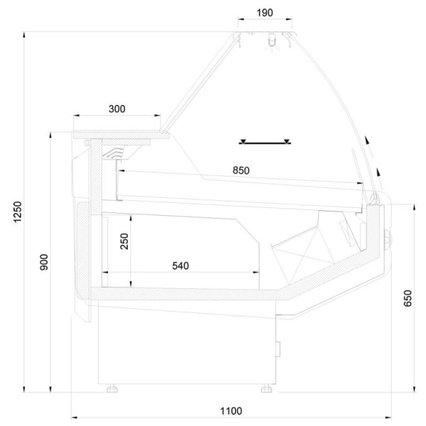 Vitrină frigorifică orizontală  L-1 MD/W 100/110 Modena