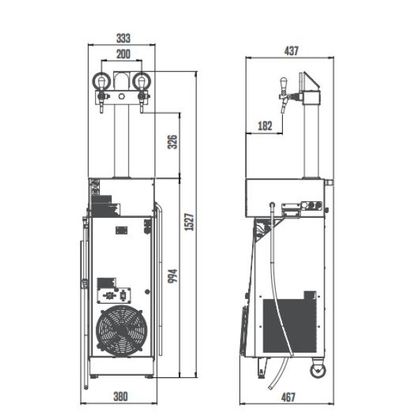 Răcitor de bere/apă mobil cu 2 robineți  CWP 200 New Green Line (Lindr)