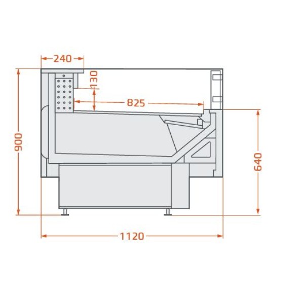 Vitrină frigorifică cu autoservire  LCNO NIXO SELF 2,5