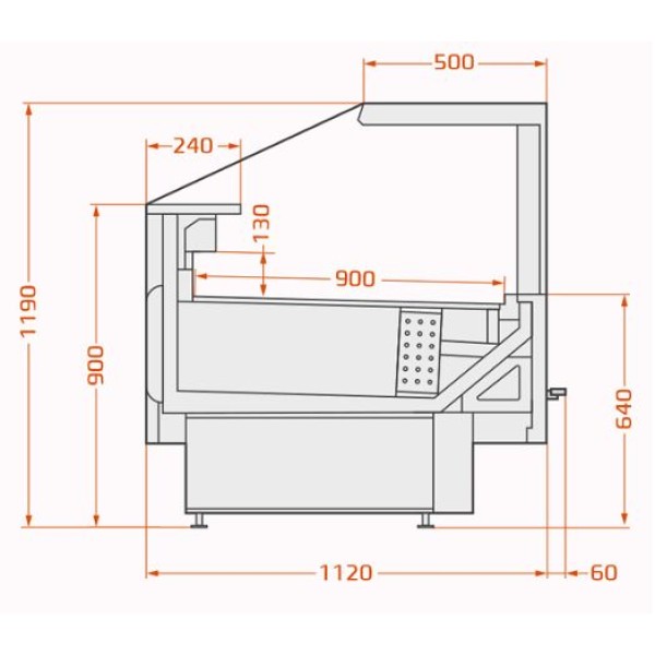 Vitrină frigorifică orizontală  LCCN CANA 3,75