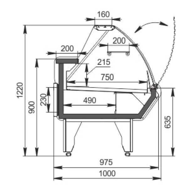 Vitrină frigorifică orizontală  MISSOURI 1.3 (AG-097-deli-OS-122-DBA)