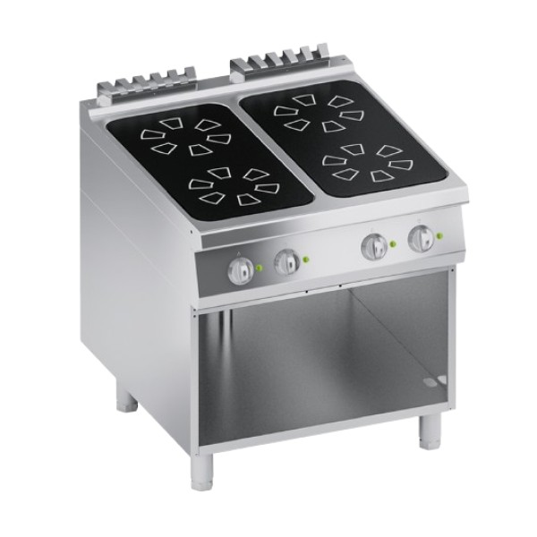 Mașină de gătit electrică cu inducție, 4 plite piroceramice și suport deschis  K4ECIP10VV