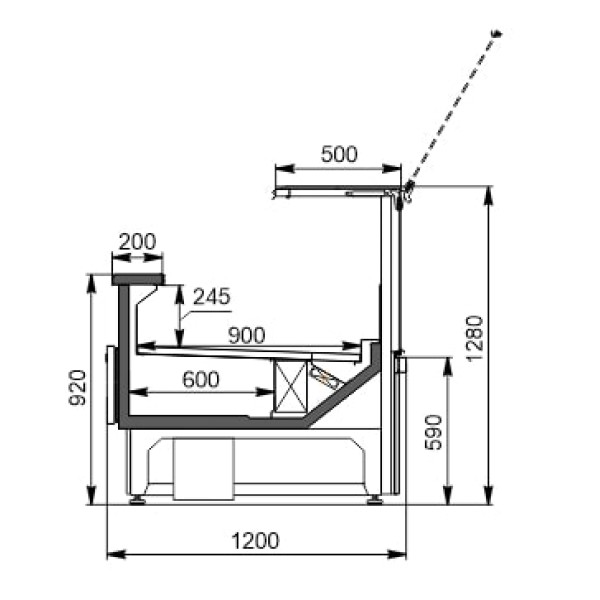 Vitrină frigorifică orizontală  MISSOURI 1.9 (AC-120-deli-PS-130-DBA)