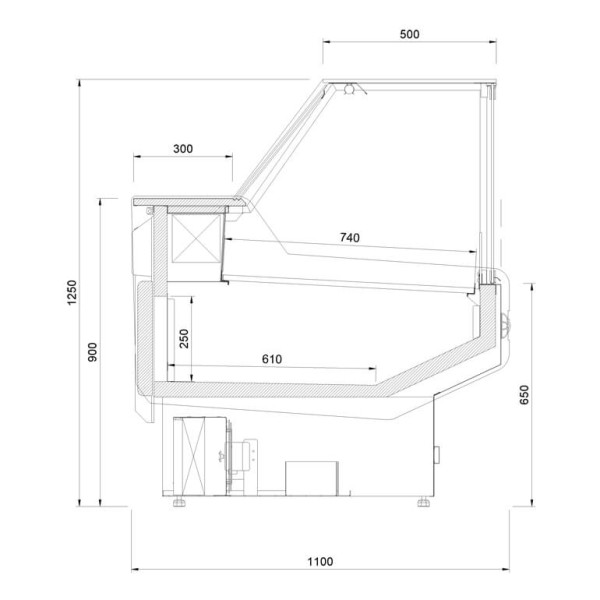 Vitrină frigorifică orizontală pentru agregat extern  L-1 MD/W/SP 200/110 Modena