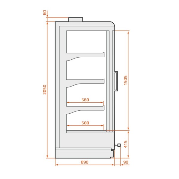 SCI Indus 04 REM 5D Raft frigorific cu agregat extern, cu 5 uși