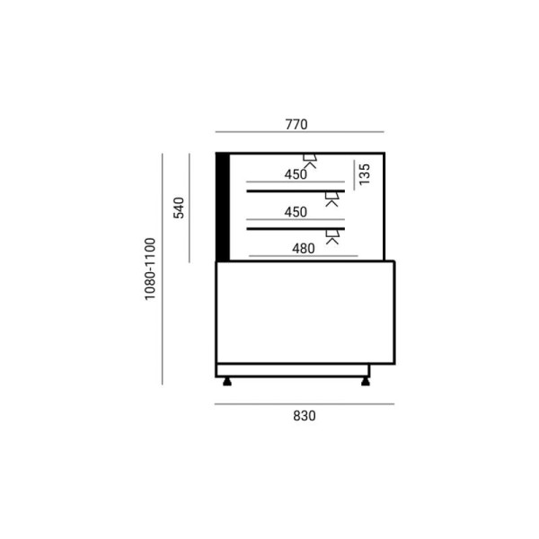 Vitrină neutră de prezentare  ESTERA WO 1340 N