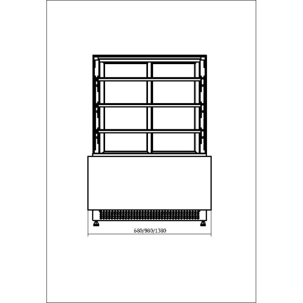 Vitrină neutră de patiserie  C-1 LM 90/NE LUMINA