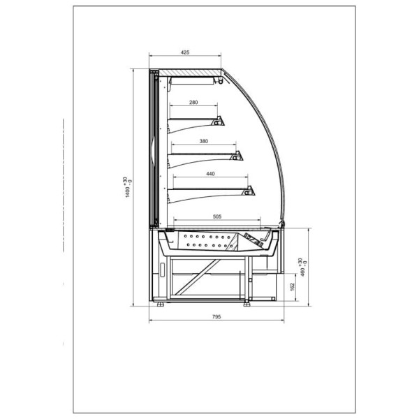 Vitrină neutră de prezentare  C-1 VN/Z 90/NE VIENNA