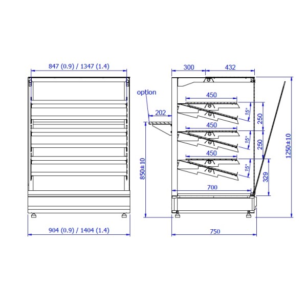 Vitrină neutră pentru prezentare  Opus 1,4