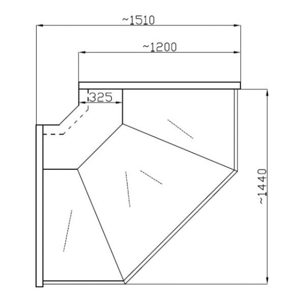 Vitrină frigorifică de colţ interior (90°)  NCH IM W 1,2