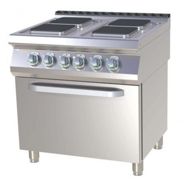 Mașină de gătit electrică cu 4 plite și cuptor  SPQT 780/21 E